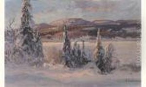Winter Landscape by Arnold Borisovic Lakowskij