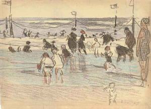 Figures at the Beach by Edward Henry Potthast