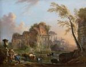 Bergers Pres Des Ruines De La Basilique Saint Maxence