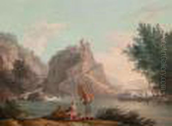 Pesaggio Lacustre Con Figure - view 1
