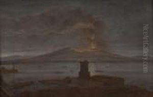 Veduta Di Napoli Con Vesuvio by Jean-Baptiste Lallemand