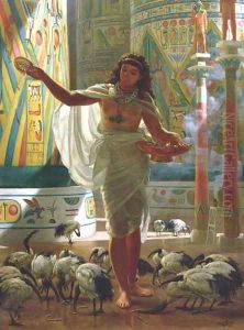 Feeding the Sacred Ibis in the Halls of Karnac by Sir Edward John Poynter