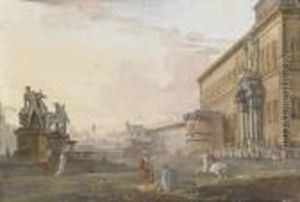 Veduta Del Palazzo Del Quirinale, Roma by Jean-Baptiste Lallemand
