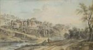 Personnages Dans Un Paysage Avec Des Ruines
