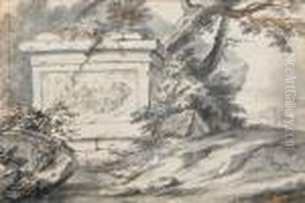 Recto: Paysage Au Tombeau Antique - view 1