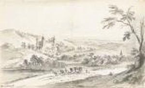 Vue Du Chateau De La Rochepot En Bourgogne