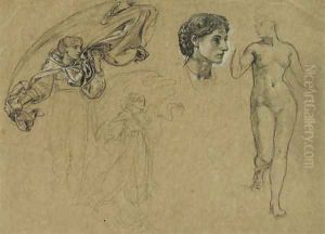 Studies of Michelangelo and Phidias by Sir Edward John Poynter