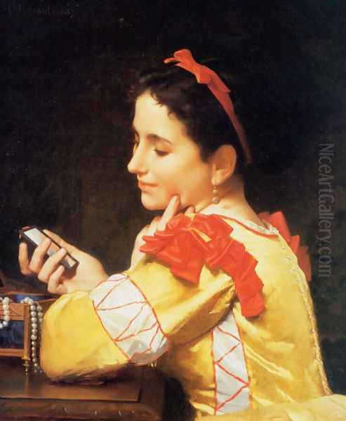 Lady Looking in a Hand Mirror - view 1