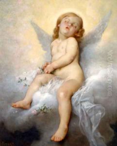 L'ange endormie by Leon-Jean-Basile Perrault