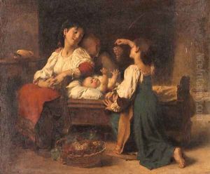 Teasing the baby by Leon-Jean-Basile Perrault