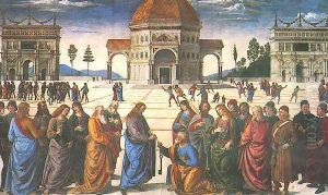 Christ Giving the Keys to St. Peter (Consegna delle chiavi) by Pietro Vannucci Perugino