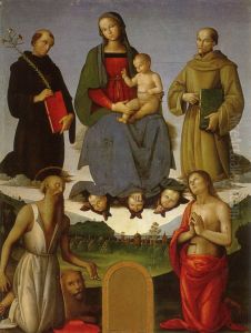 Madonna and Child with Four Saints (Tezi Altarpiece) 1500 by Pietro Vannucci Perugino