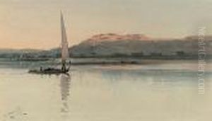 Feluccas On The Nile by Augustus Osborne Lamplough
