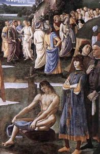 Baptism of Christ (detail-3) c. 148 by Pietro Vannucci Perugino