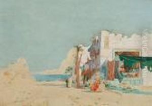 An Arab Village Near Cairo by Augustus Osborne Lamplough