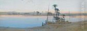 The Nile At Dusk by Augustus Osborne Lamplough
