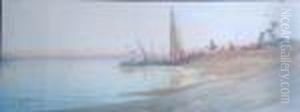 Arab Dhows On The Nile by Augustus Osborne Lamplough