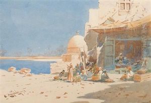 A Bazaar On The Nile by Augustus Osborne Lamplough