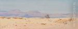 A Desert Rider; Desert Scene With Dhows, A Pair