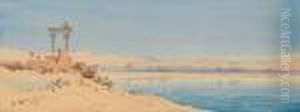 Village On The Nile; Ruins On The Banks Of The Nile, A Pair by Augustus Osborne Lamplough