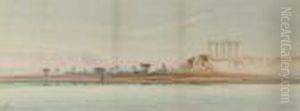 The Ruins At Luxor At The Time Of Inundation by Augustus Osborne Lamplough