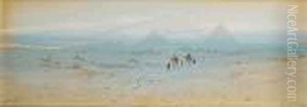 Evening View Of The Pyramids With Two Mounted Arabs On A Track - view 1