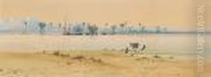 Scene On The Banks Of The Nile by Augustus Osborne Lamplough