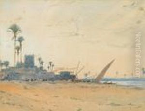 Arab Village On The Nile by Augustus Osborne Lamplough
