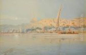 Cairo And The Mosque Of The Citadel As Viewed From The Nile