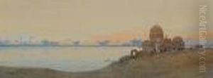 Sunset At Keneh, On The Nile by Augustus Osborne Lamplough