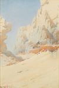 Arabs On Camels On A Mountain Pass