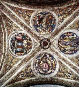 The Ceiling With Four Medallions by Pietro Vannucci Perugino
