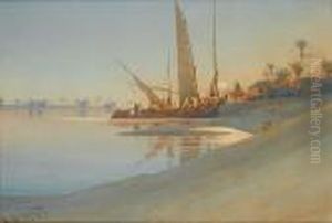 Sunset Over The River Nile by Augustus Osborne Lamplough