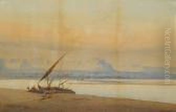 Market Boat Arriving At Luxor - view 1
