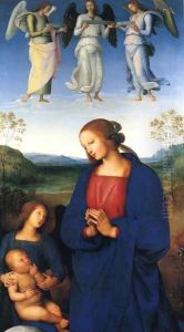 The Virgin and Child with an Angel 1496-1500 by Pietro Vannucci Perugino