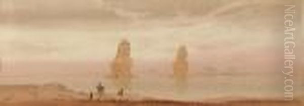 The Colossi Of Memnon At Sunset - view 1
