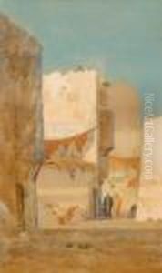 Lamplugh - Arab Street Scene by Augustus Osborne Lamplough