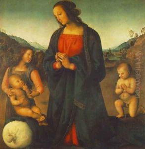 Madonna, an Angel and Little St John Adoring the Child (or Madonna del sacco) by Pietro Vannucci Perugino