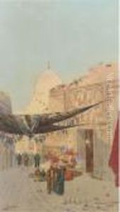 Entrance To A Mosque, Cairo by Augustus Osborne Lamplough