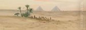 The Pyramids From The Desert (#) Calm Evening On The Nile by Augustus Osborne Lamplough