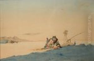 Evening In The Desert, A Beduoin Camp by Augustus Osborne Lamplough