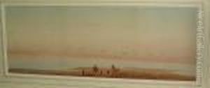 Camel And Figures On The Banks Of The Nile, And Another Similar by Augustus Osborne Lamplough