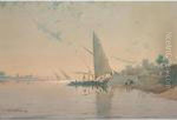 T At Luxor; On The Nile - Near Aswan by Augustus Osborne Lamplough