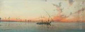 Sunset On The Nile by Augustus Osborne Lamplough