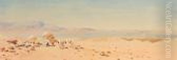 Worshippers At A Mosque In The Desert - view 1