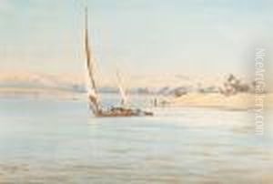 Dhows By The Banks Of The Nile