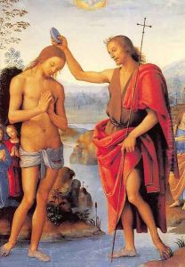 The Baptism of Christ 1490-1500 by Pietro Vannucci Perugino