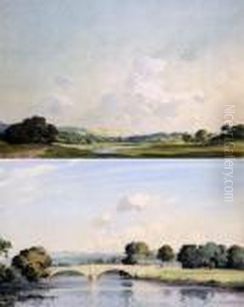 River Landscape With Bridge - view 1