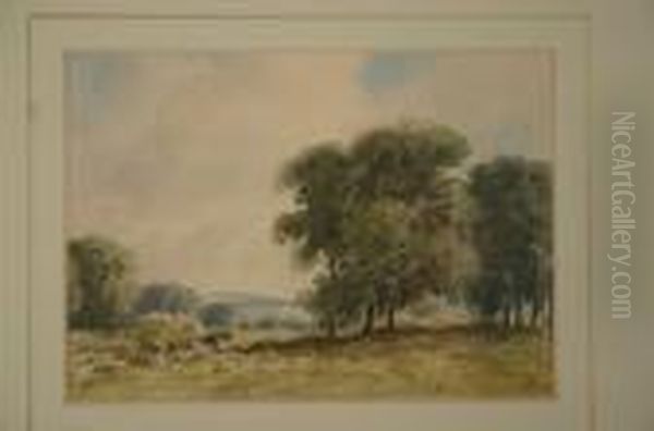 Rural Scene With Trees And Haymaking Horse And Car - view 1