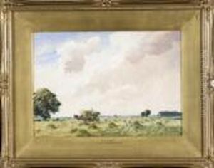 "haytime" - Farm Workers And A Horsecart In A Field